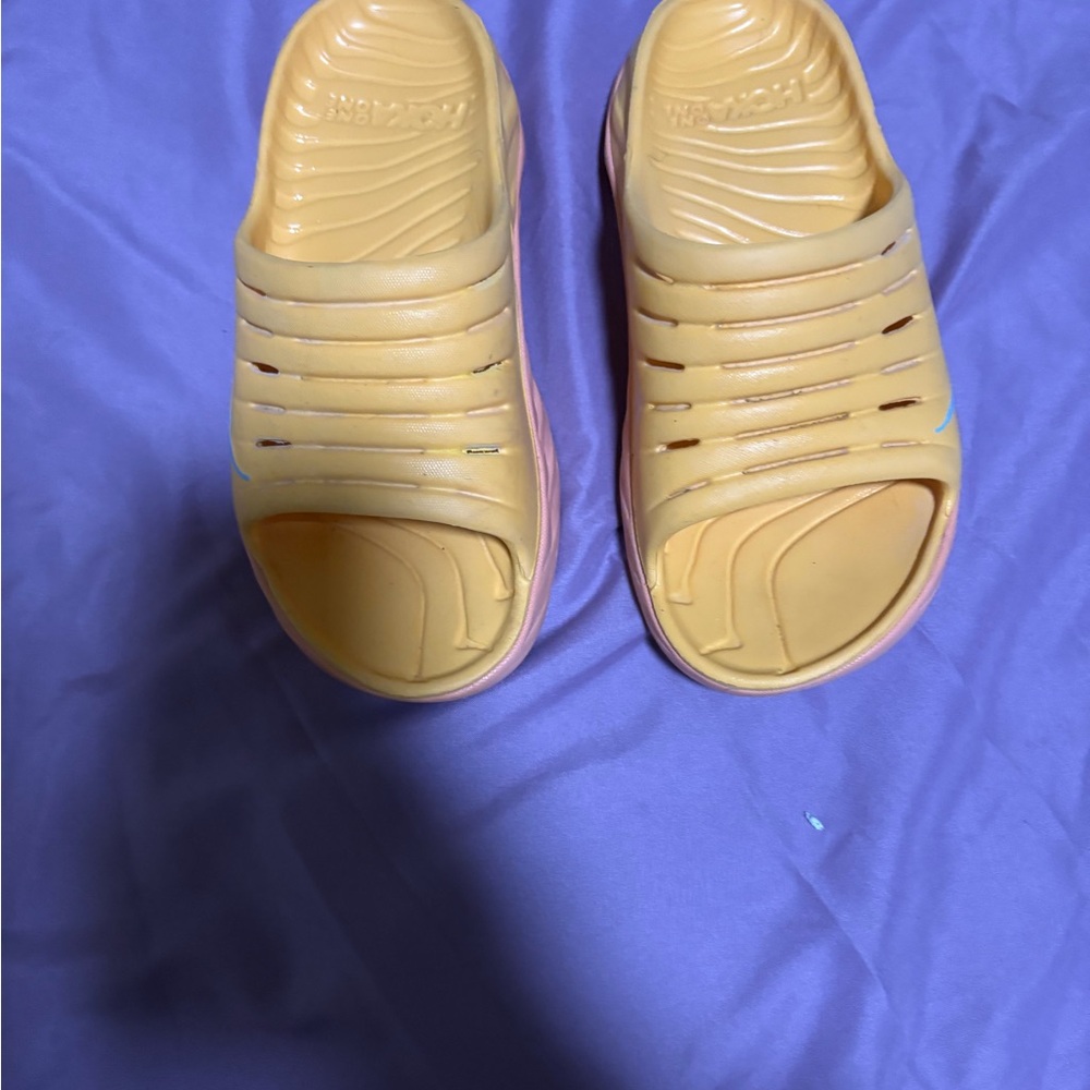 Hoka One One Yellow Slide Sandals